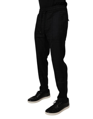 Schwarze Jogginghose aus Wolle
