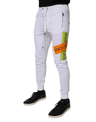 Weiße Baumwoll-Jogginghose mit Logo