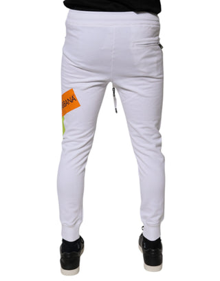 Weiße Baumwoll-Jogginghose mit Logo