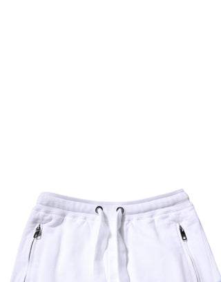 Weiße Baumwoll-Jogginghose mit Logo