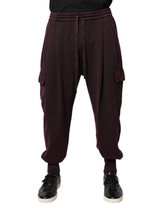 Pantalones jogger cargo de algodón violeta oscuro