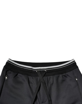 Schwarze Polyester-Jogginghose mit Logo