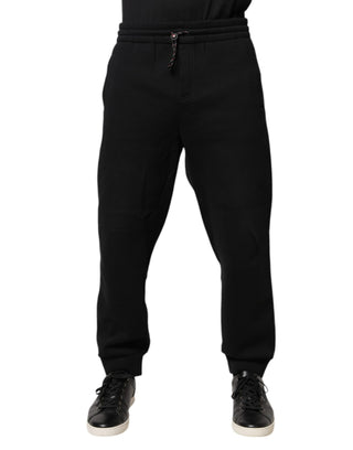 Pantalones jogger de algodón con parche de logo negro