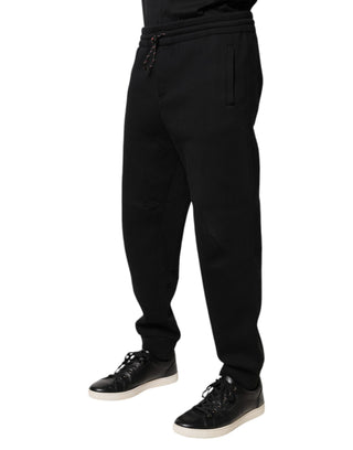 Pantalones jogger de algodón con parche de logo negro