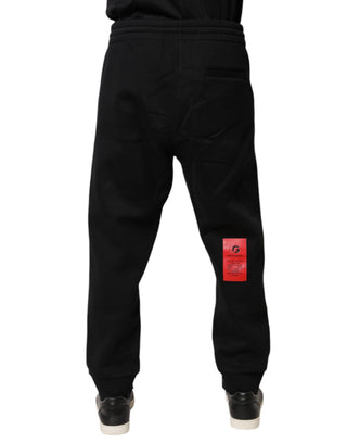Pantalones jogger de algodón con parche de logo negro