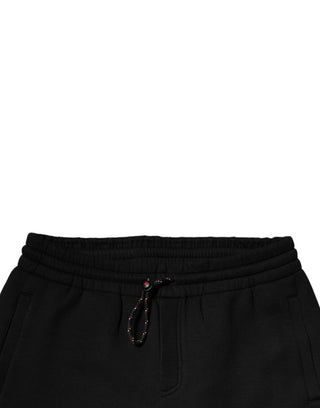 Pantalones jogger de algodón con parche de logo negro