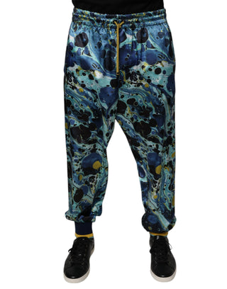 Pantalones jogger para hombre con estampado mármol multicolor