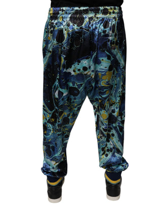 Pantalones jogger para hombre con estampado mármol multicolor