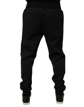 Schwarze Herren-Jogger-Sweatpants aus Polyester