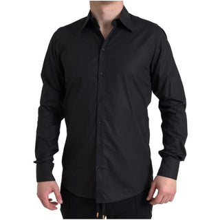 Camisa de vestir de algodón negra