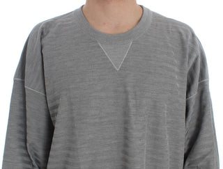Suéter de Seda Gris de Cuello Redondo
