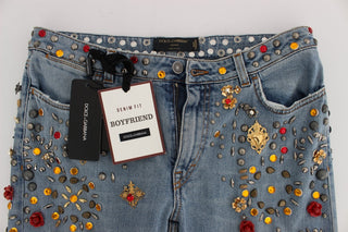 Jeans Embellecidos con Corazones de Rosas de Cristal