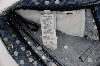 Jeans Embellecidos con Corazones de Rosas de Cristal