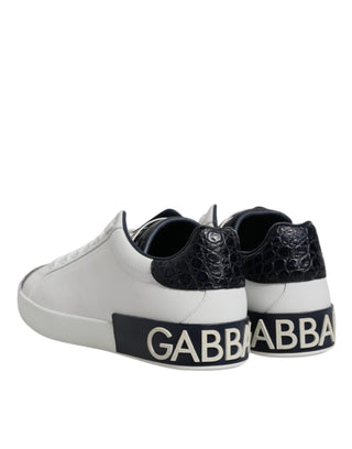 Zapatillas Portofino de cuero blanco y negro