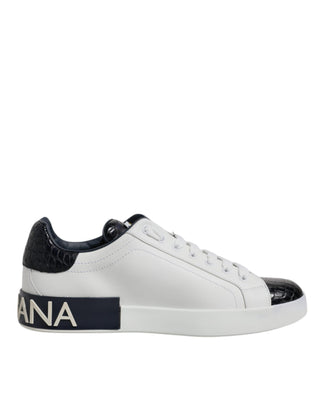 Zapatillas Portofino de cuero blanco y negro