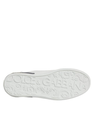 Zapatillas Portofino de cuero blanco y negro