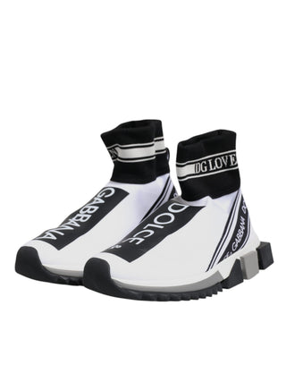 Weiße Schwarz Sorrento Socken-Sneakers Schuhe
