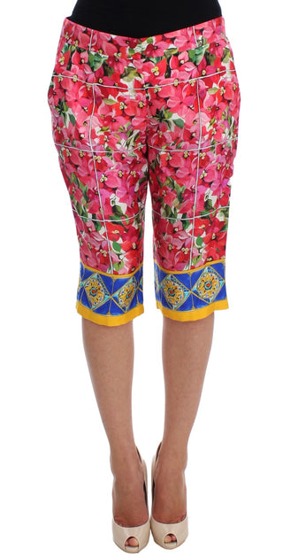 Mehrfarbige geblümte Capri-Shorts