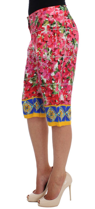 Mehrfarbige geblümte Capri-Shorts