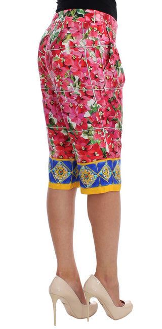 Mehrfarbige geblümte Capri-Shorts