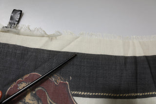 Multicolor Printed Cashmere Foulard Scarf