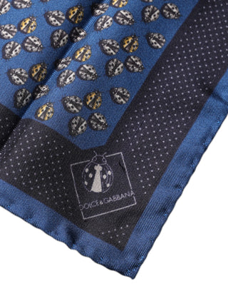 Blaues Marienkäfer Seiden-Quadrat Halstuch Schal