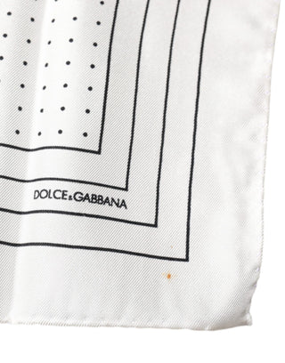 White Polka Dots Square Handkerchief Scarf