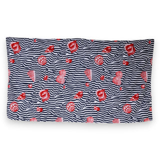 Multicolor Stripes Seashells Beach Towel