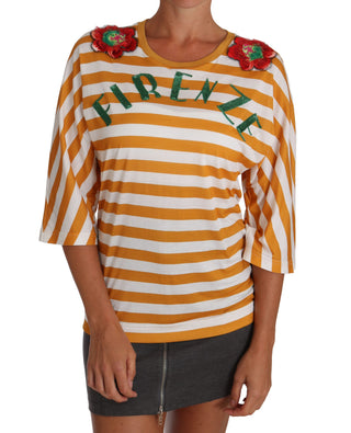 Camiseta blanca con el texto FIRENZE en naranja