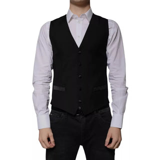 Chaleco formal de lana negra para hombre
