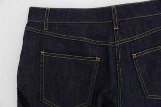 Jeans Capris de Algodón de Mezclilla Azules