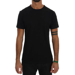 Schwarzes Baumwoll-T-Shirt