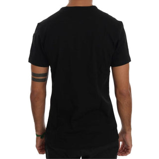 Schwarzes Baumwoll-T-Shirt