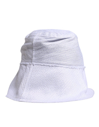 Weißer Polyester-Anglerhut mit breiter Krempe