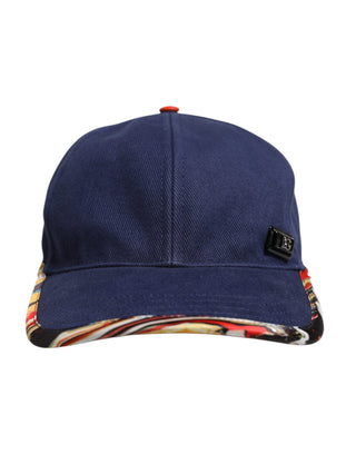 Blaue Baseballmütze aus Baumwolle mit 6 Segmenten