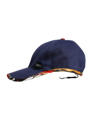 Blaue Baseballmütze aus Baumwolle mit 6 Segmenten