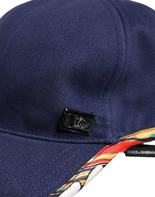Blaue Baseballmütze aus Baumwolle mit 6 Segmenten