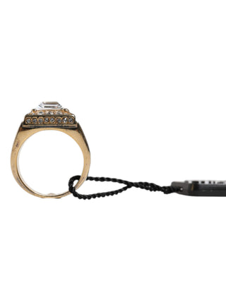 Vergoldeter 925er Sterling Silber Ring mit Kristallen