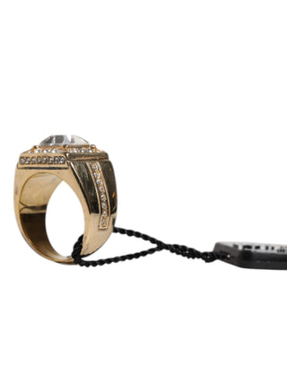 Vergoldeter 925er Sterling Silber Ring mit Kristallen