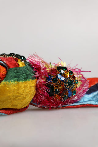 Multicolor Floral Crystal Embellished Diadem Headband