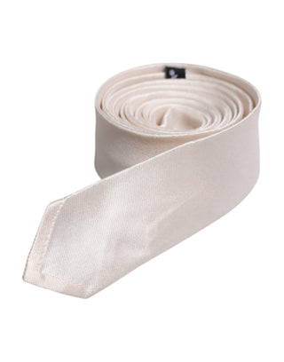 Corbata ajustable de seda blanca lisa  