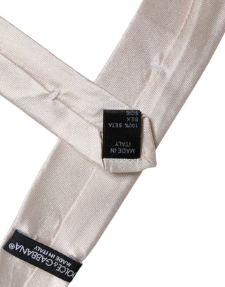 Corbata ajustable de seda blanca lisa  