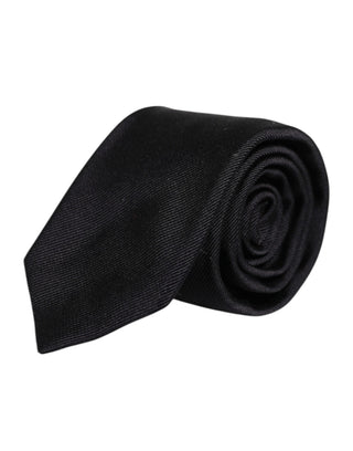 Corbata ajustable de seda negra lisa  