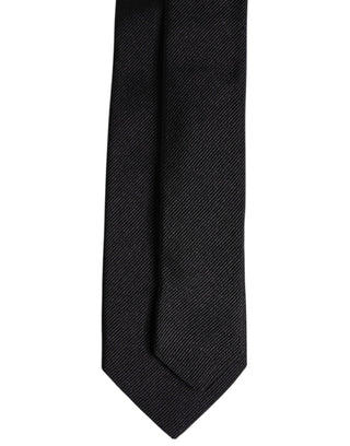 Corbata ajustable de seda negra lisa  