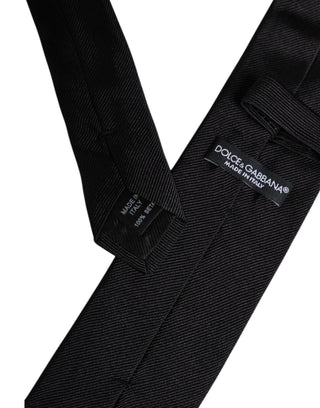 Corbata ajustable de seda negra lisa  