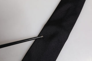 Corbata ajustable de seda negra lisa  