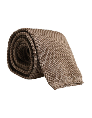 Corbata ajustable de seda marrón