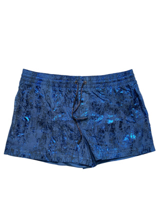 Blue Nylon Beachwear Swim Shorts 2Pc Swimwear