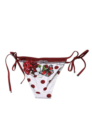 White Floral Print Swimsuit Bikini Bottom Swimwear