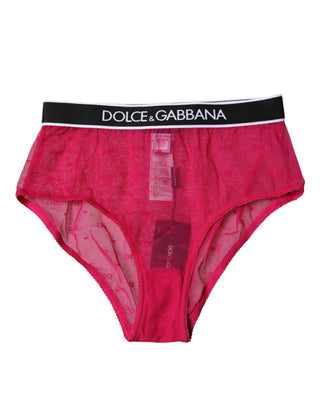 Fuchsia Tulle Nylon Mid Waist Panty Underwear